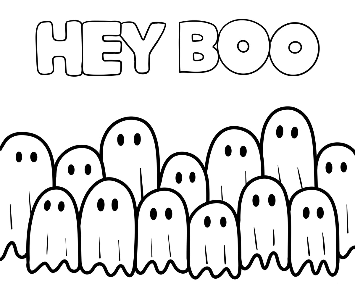 Hey Boo | Printable Halloween Coloring Page