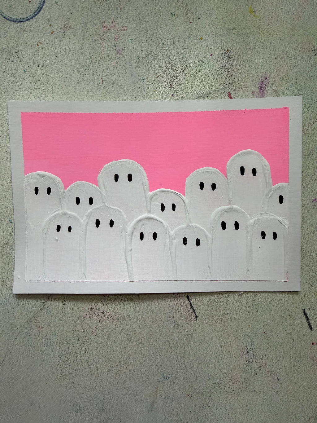 Little Ghosts | Original 4x6 Halloween Painting