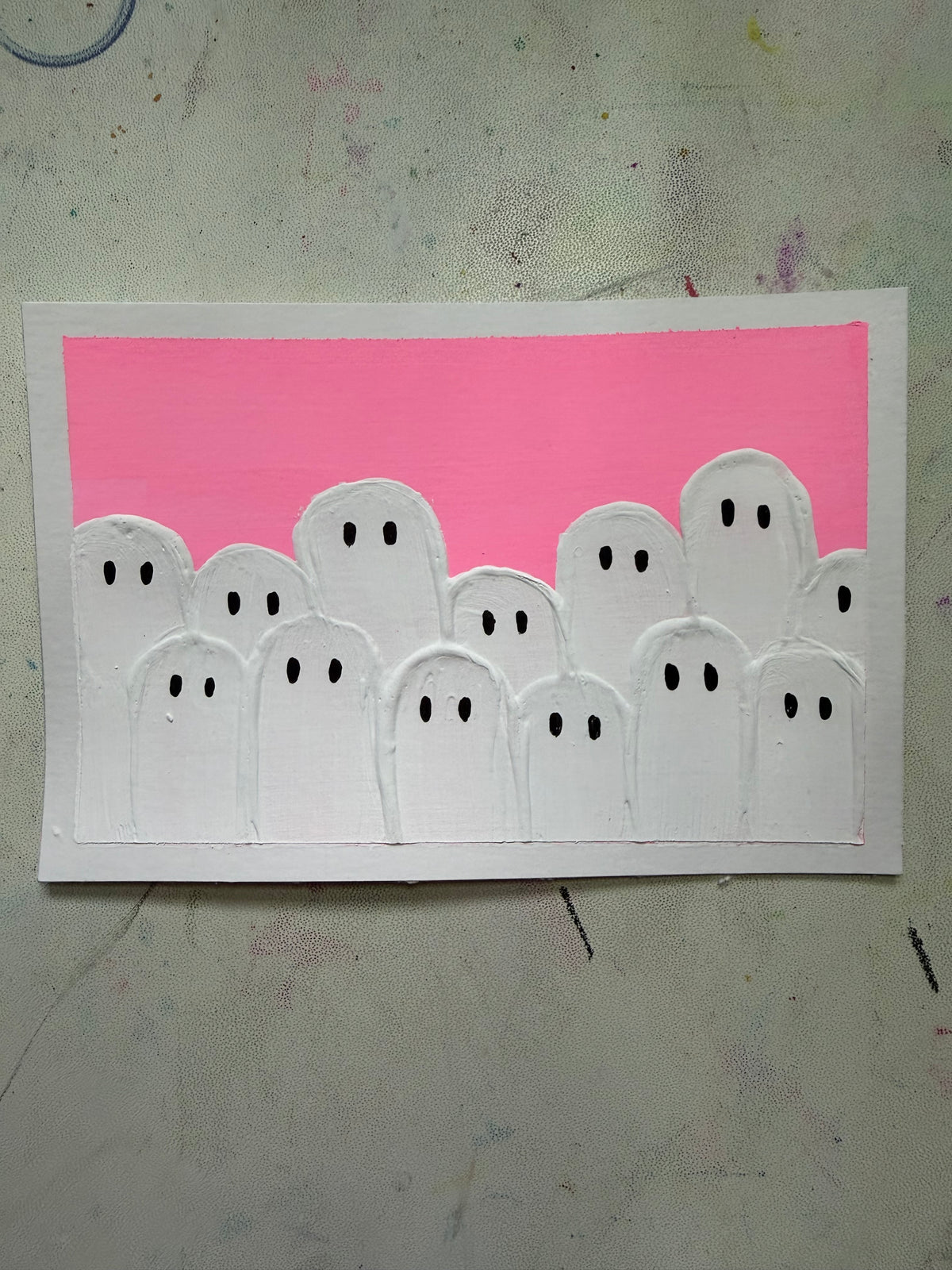 Little Ghosts | Original 4x6 Halloween Painting
